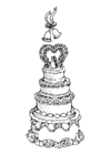 Coloring page wedding cake
