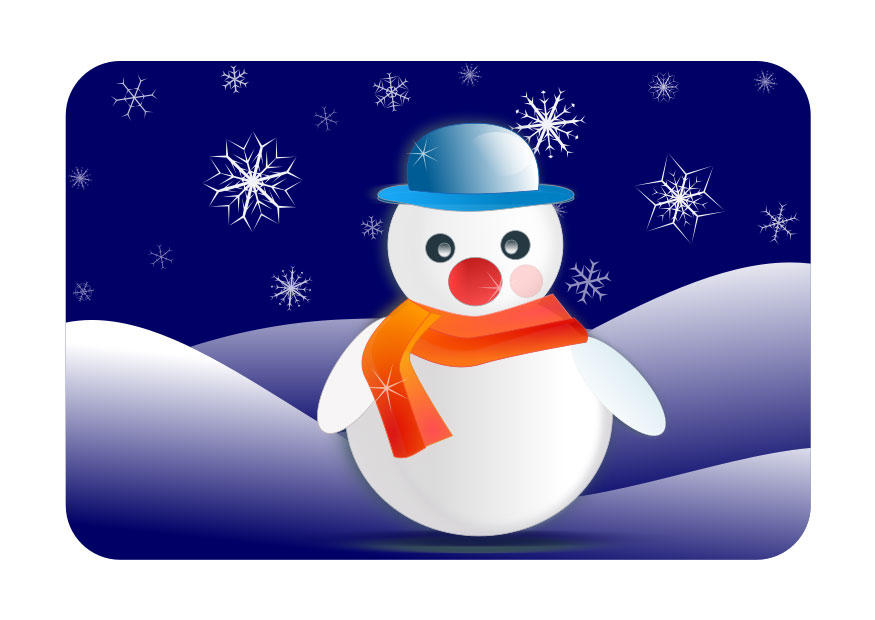 Image winter scene with snowman