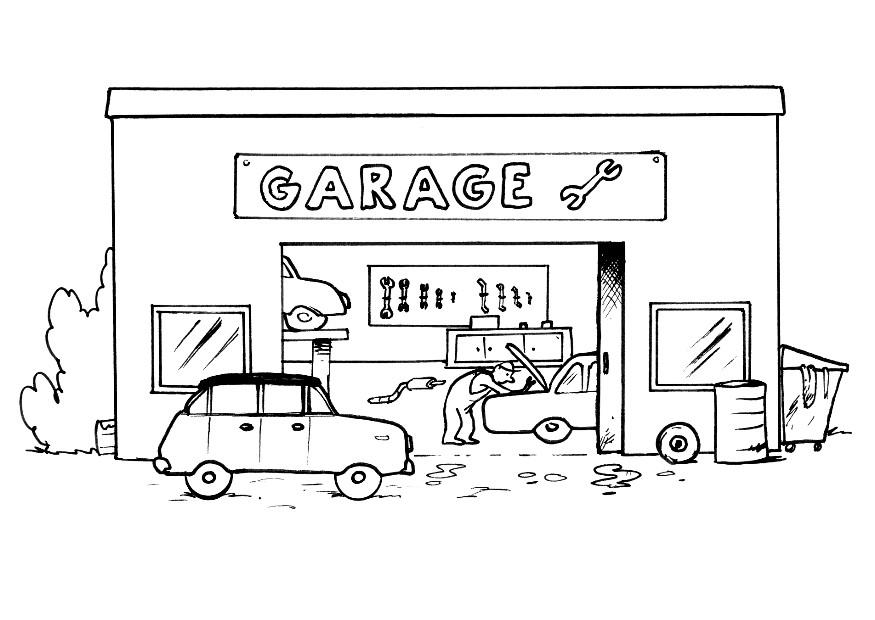 Coloring Page garage - Free printables - Img 8156