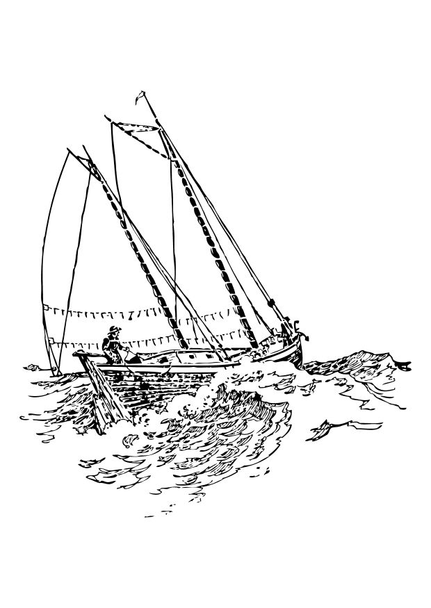 Coloring Page sailing ship - Free printables - Img 10520