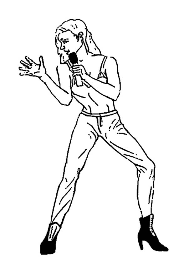Coloring Page singer - Free printables - Img 10281