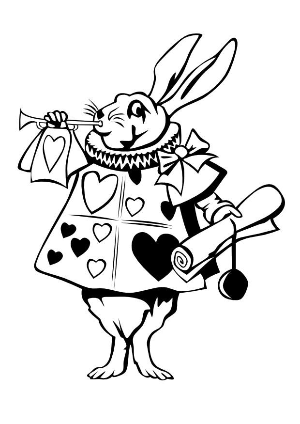 Coloring page alice in wonderlands rabbit