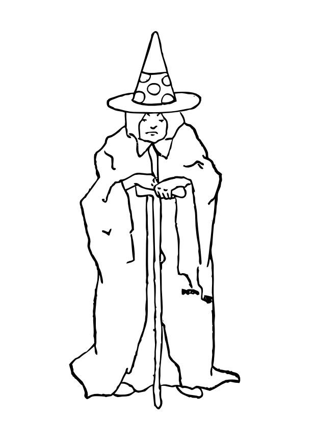 Coloring page witch