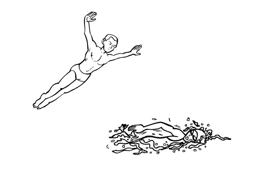 swimming Coloring page swimming