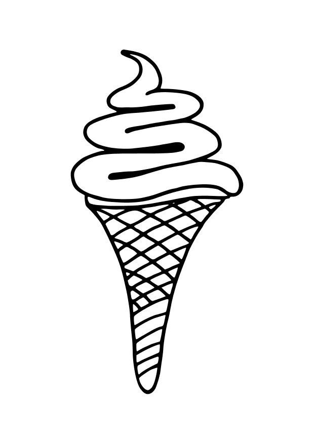 soft ice cream cone Coloring page soft ice cream cone