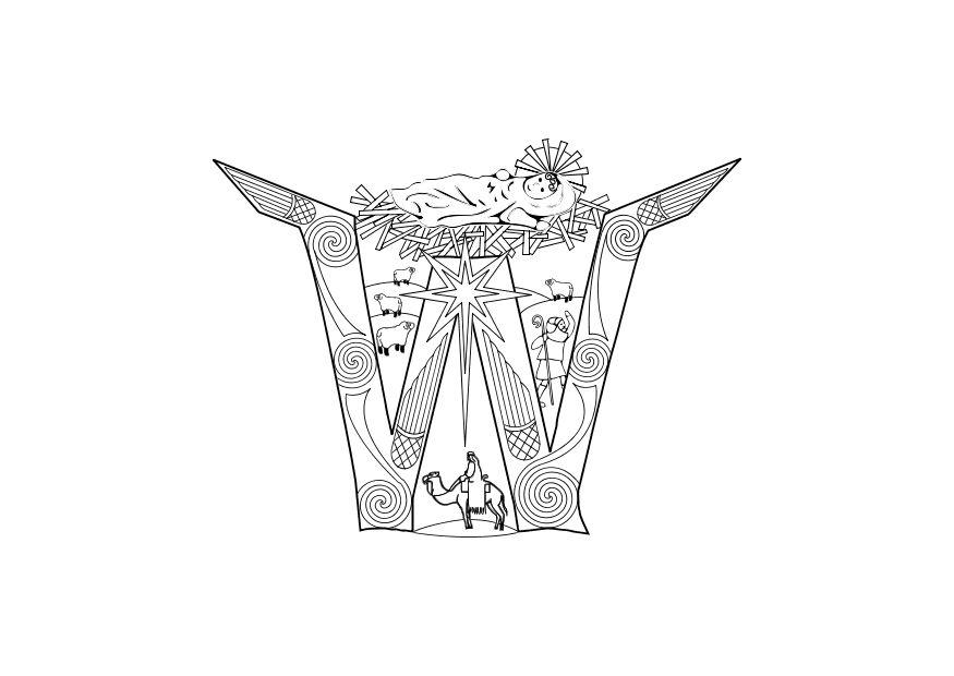 Coloring page birth of jesus