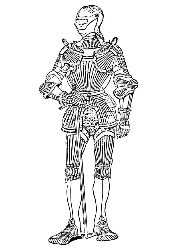 Coloring page armour frontview
