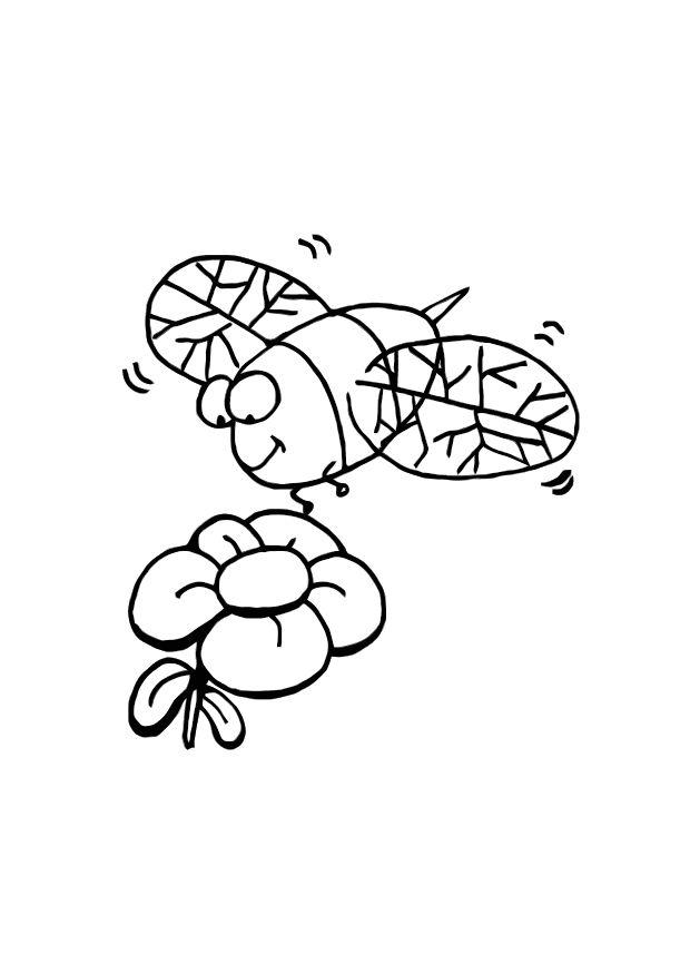bee and flower Coloring page bee and flower