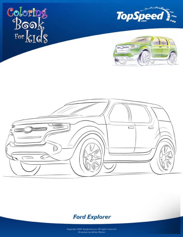 Coloring page detroit auto show-3