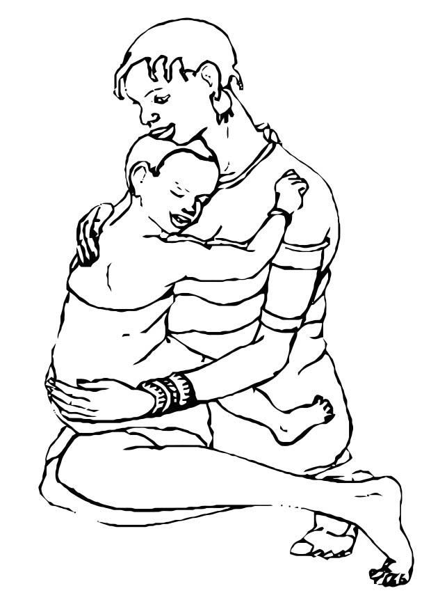 mother and child Coloring page mother and child