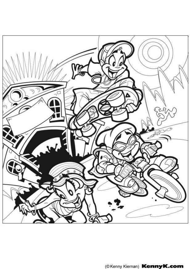cyclist - skater Coloring page cyclist - skater
