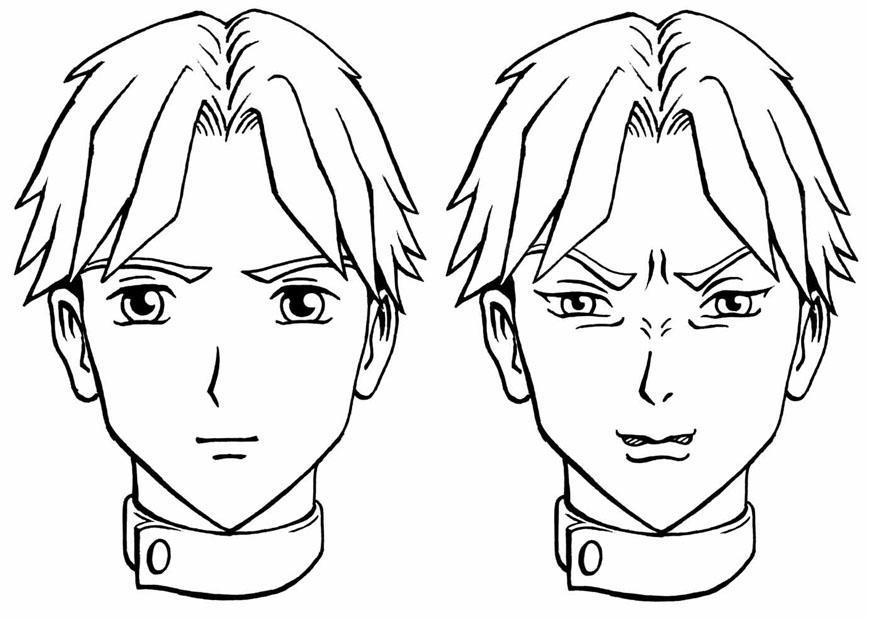 Coloring page angry boy