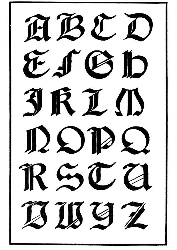 Coloring page italian gothic lettertype