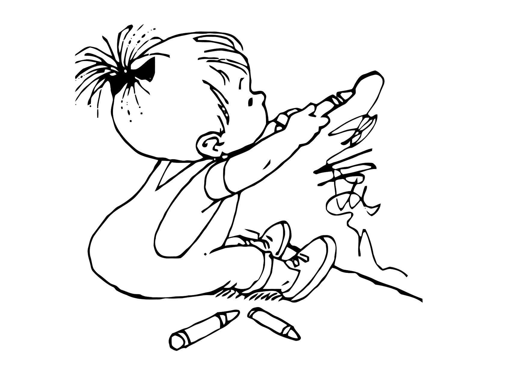 child draws Coloring page child draws