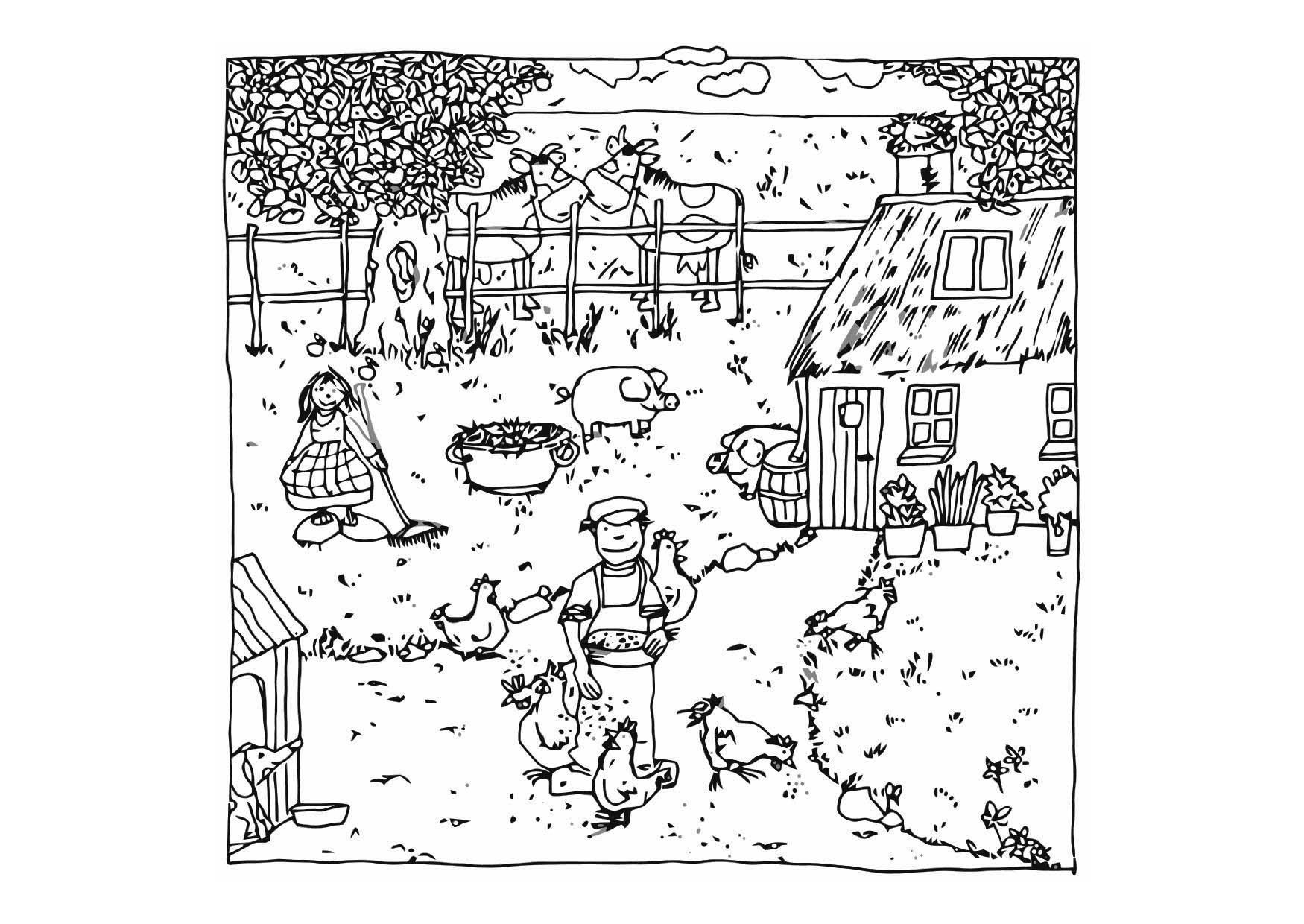 Coloring page biological cultivation