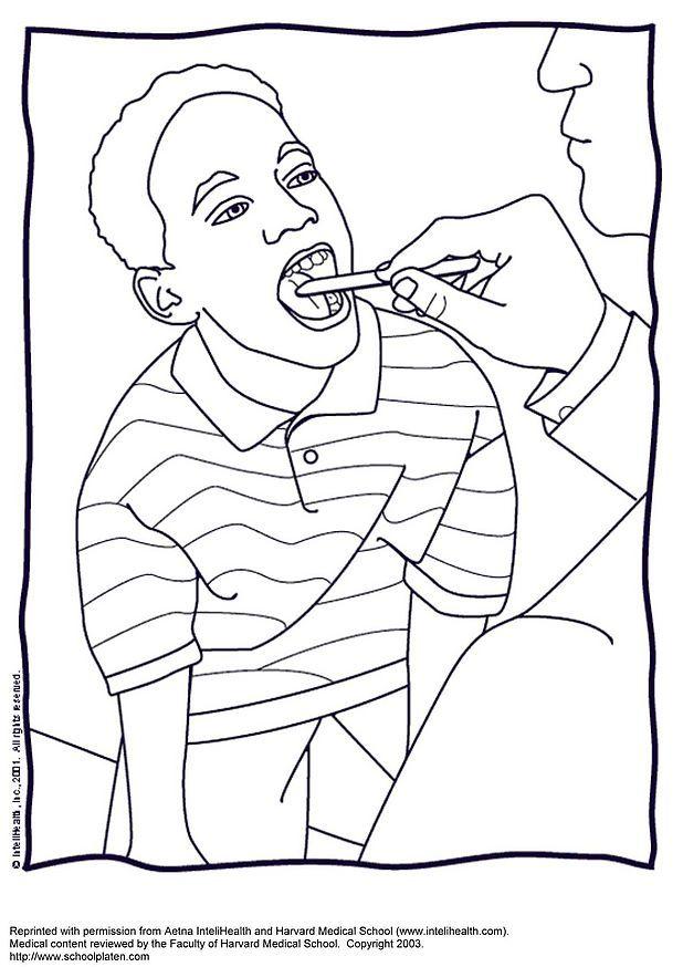 throat examination Coloring page throat examination