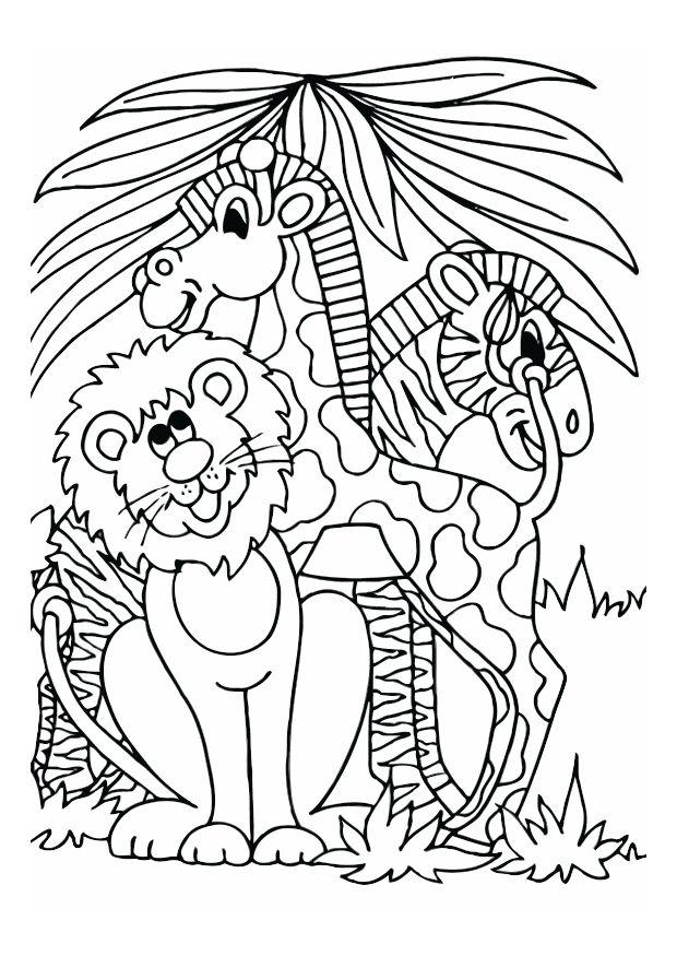 lion, giraffe and zebra Coloring page lion, giraffe and zebra