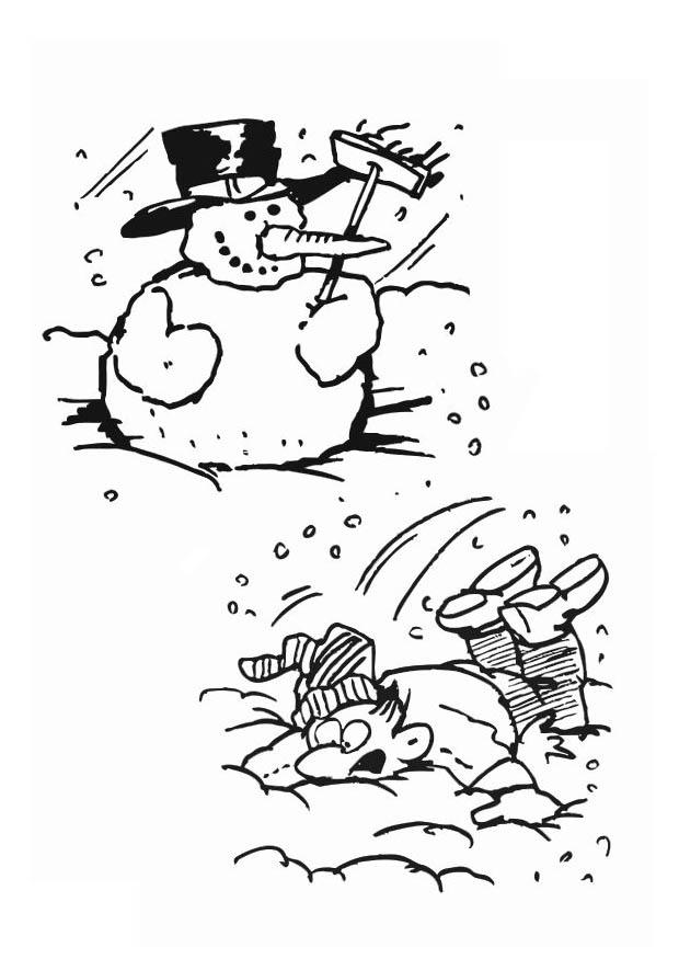 Coloring page snowman