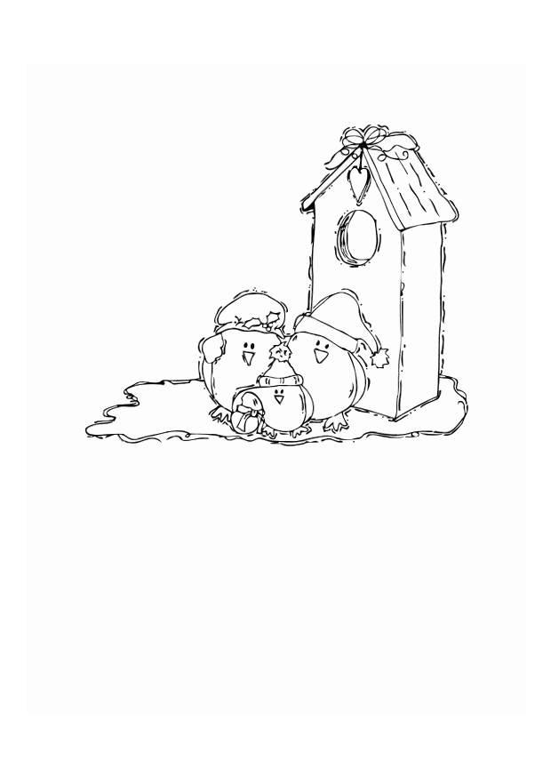 birds with nest Coloring page birds with nest