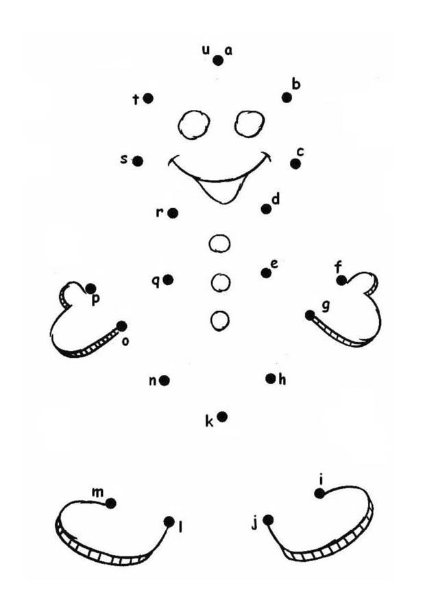 gingerbread man - letters Coloring page gingerbread man - letters