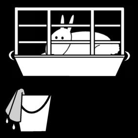 clean out the rabbits cage Coloring page clean out the rabbits cage