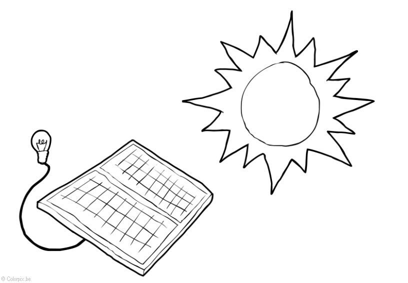 Coloring page solar energy