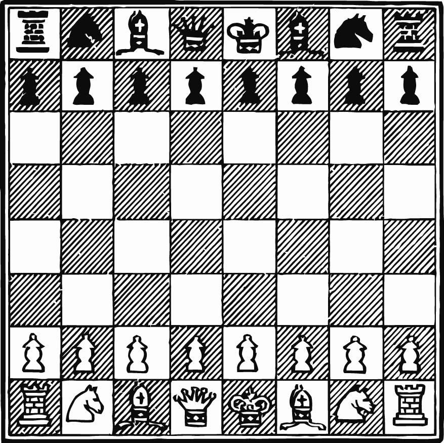 Coloring page play chess