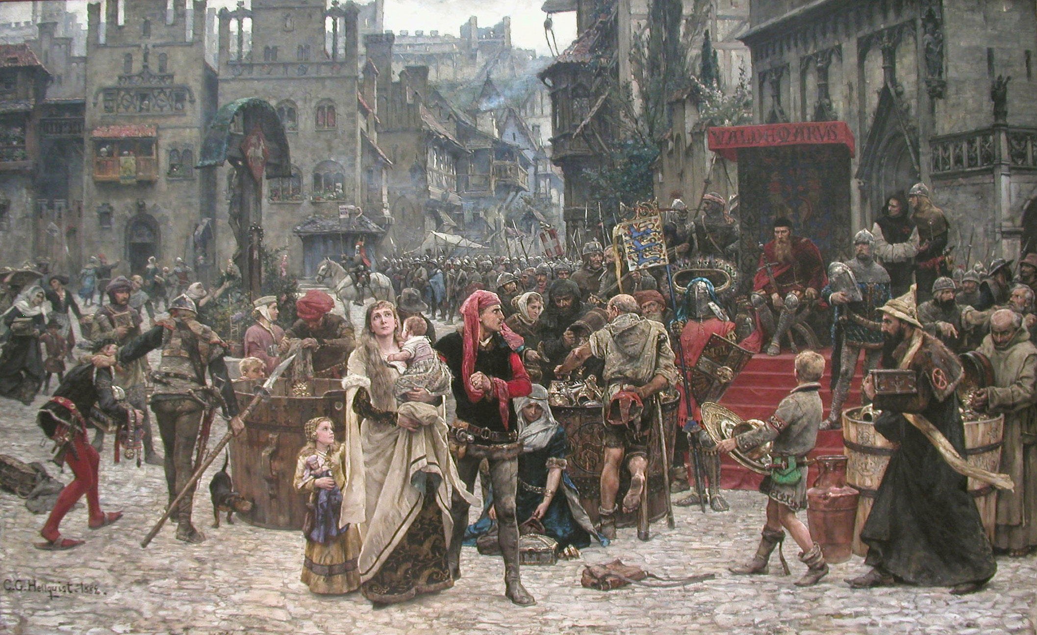 Photo pillage of visby by king valdemar "atterdag" of denmark 1361