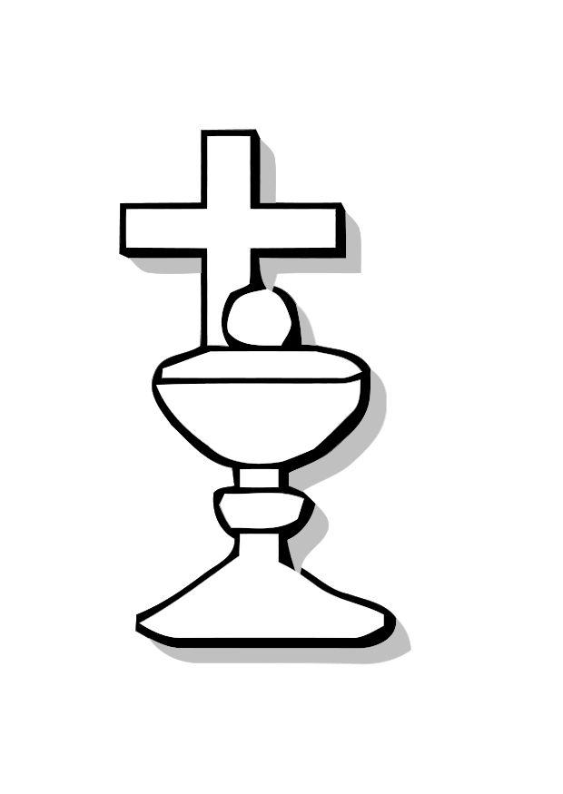 communion plate and cross Coloring page communion plate and cross