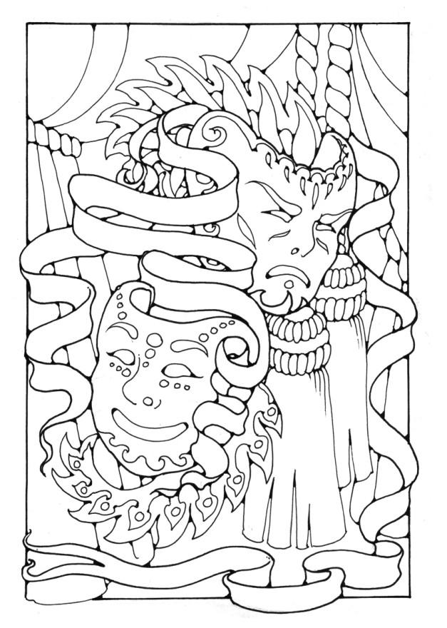 masks Coloring page masks