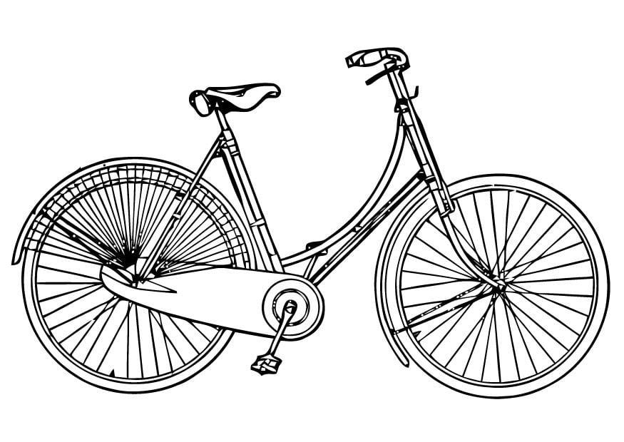 Coloring page ladies bicycle