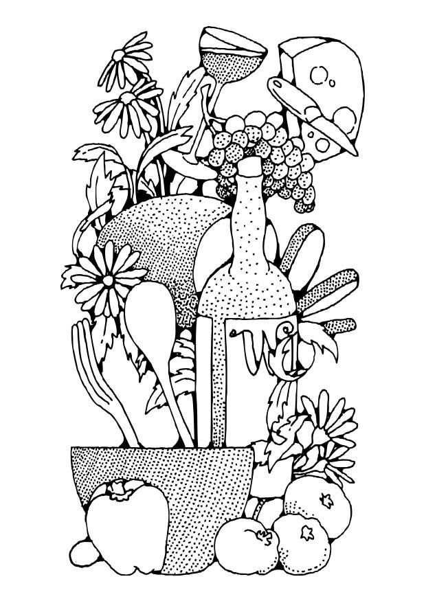 Coloring page food