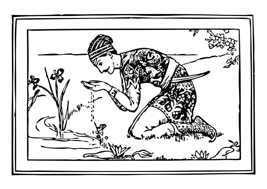 Coloring page indian prince