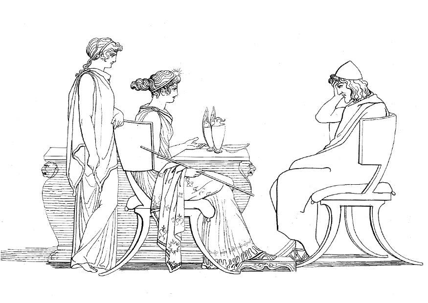 Coloring page oddyseus and circe