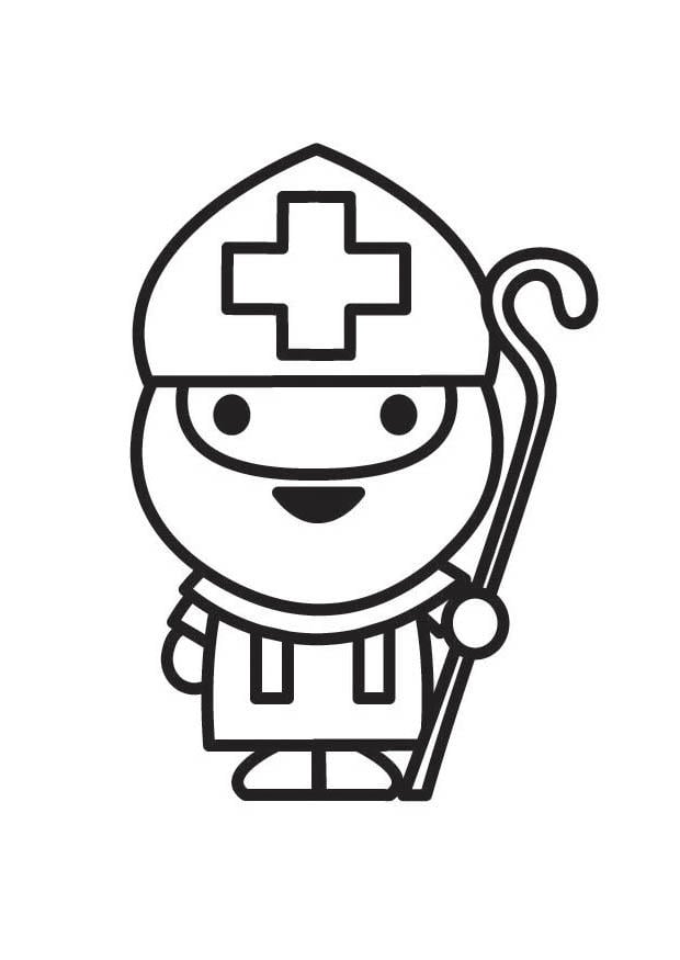 Coloring page st. nicholas