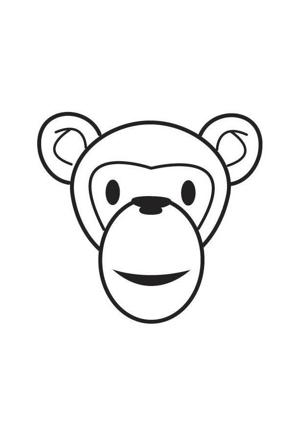 monkey head Coloring page monkey head