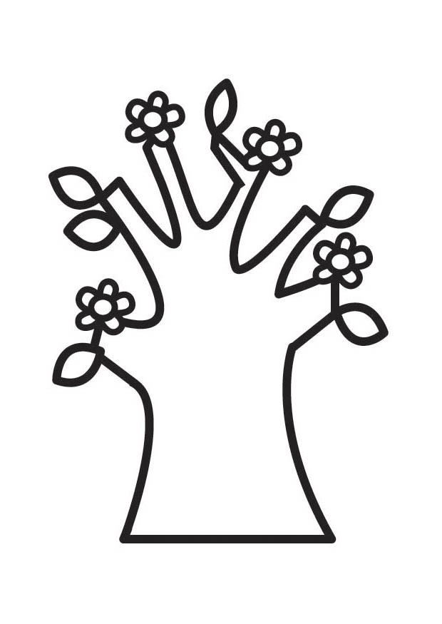 flowering tree in spring Coloring page flowering tree in spring