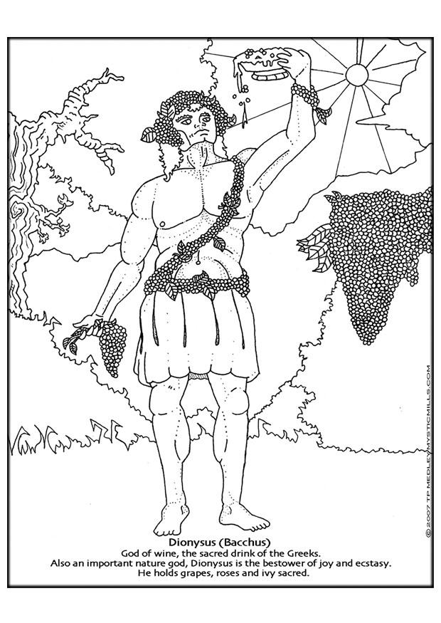 dionyssus, bacchus Coloring page dionyssus, bacchus