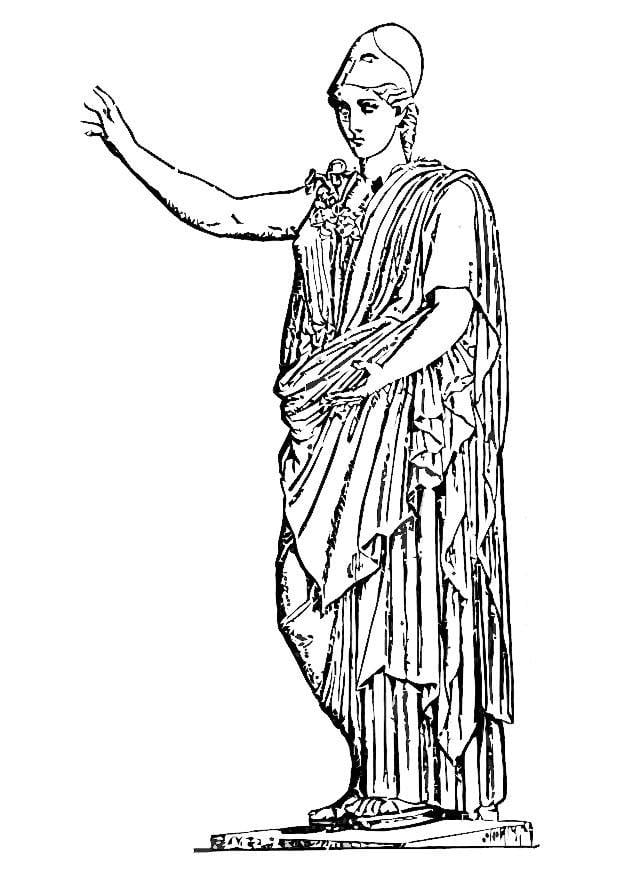Coloring page godess athena