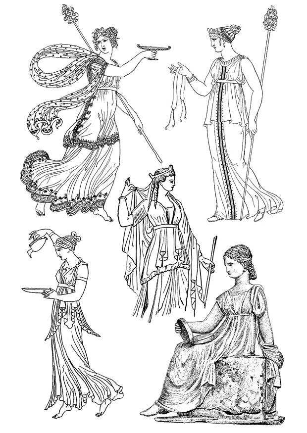 Coloring page greek women