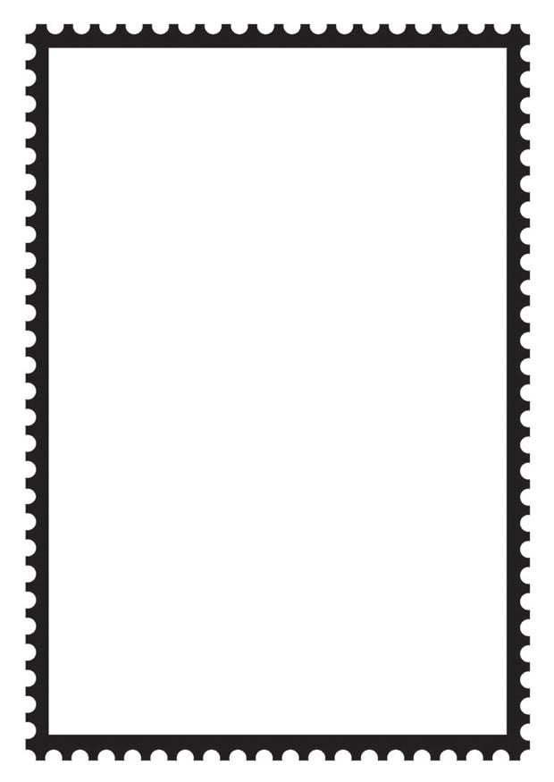 Coloring page rectangular postage stamp