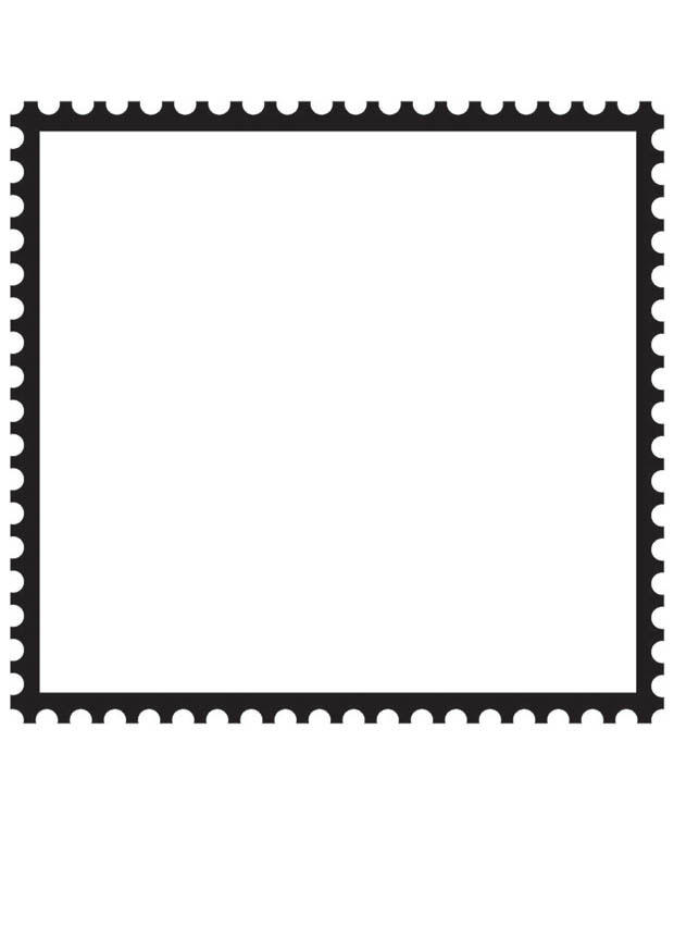 Coloring page square postage stamp