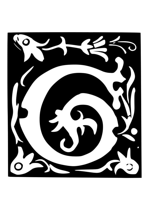 ornamental letter - g Coloring page ornamental letter - g