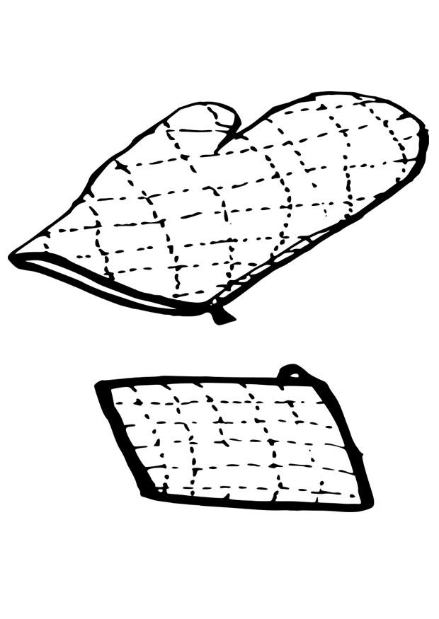 oven glove - pot holder Coloring page oven glove - pot holder