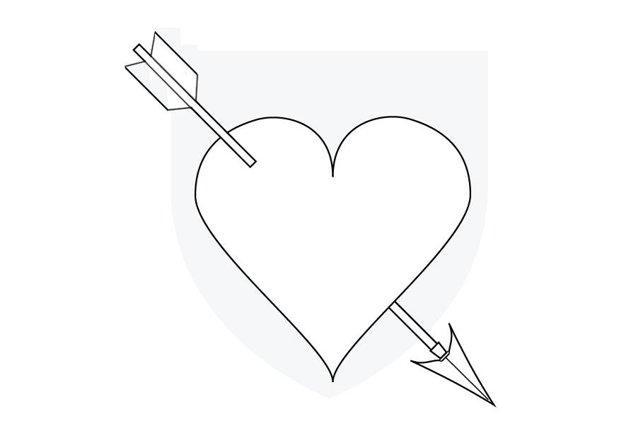 Coloring page cupids heart