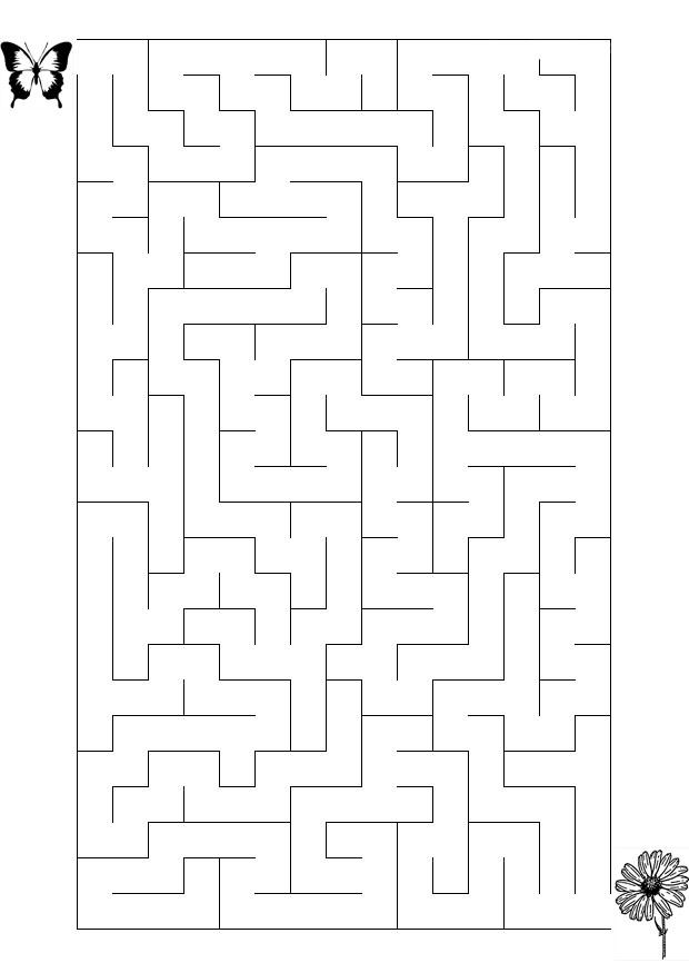 maze butterfly and flower Coloring page maze butterfly and flower