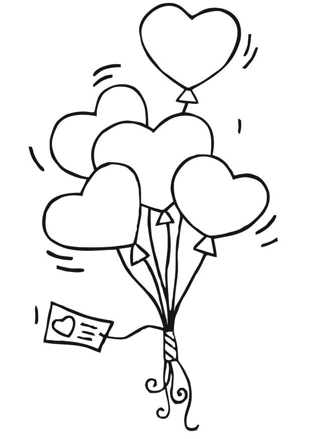 heart balloon Coloring page heart balloon