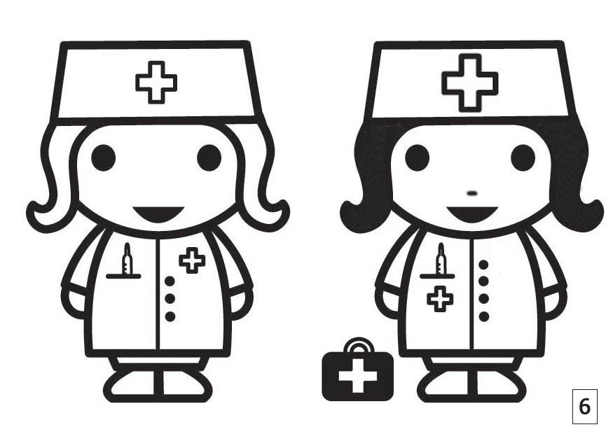 spot the difference - nurse Coloring page spot the difference - nurse