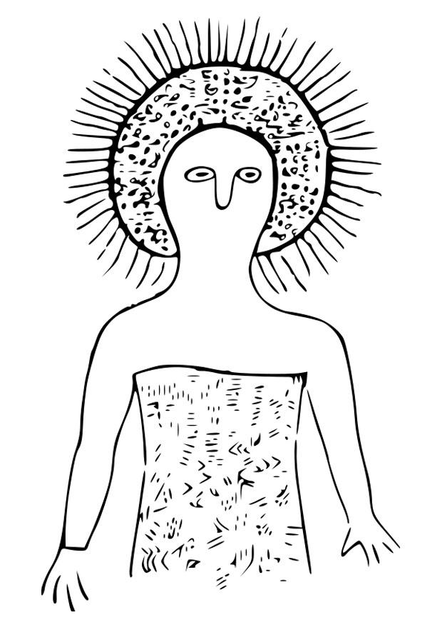 Coloring page cave painting australia