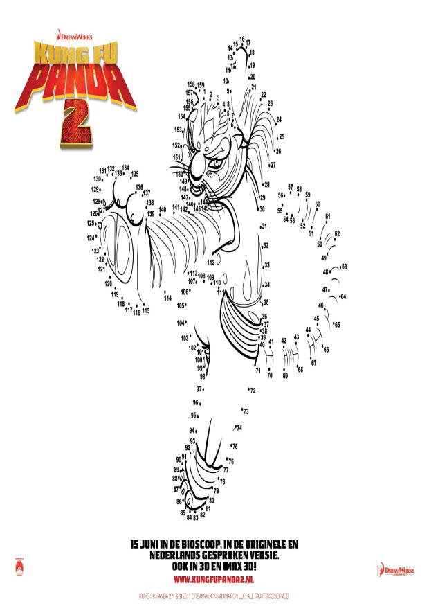 connect the dots - kung fu panda 2 Coloring page connect the dots - kung fu panda 2